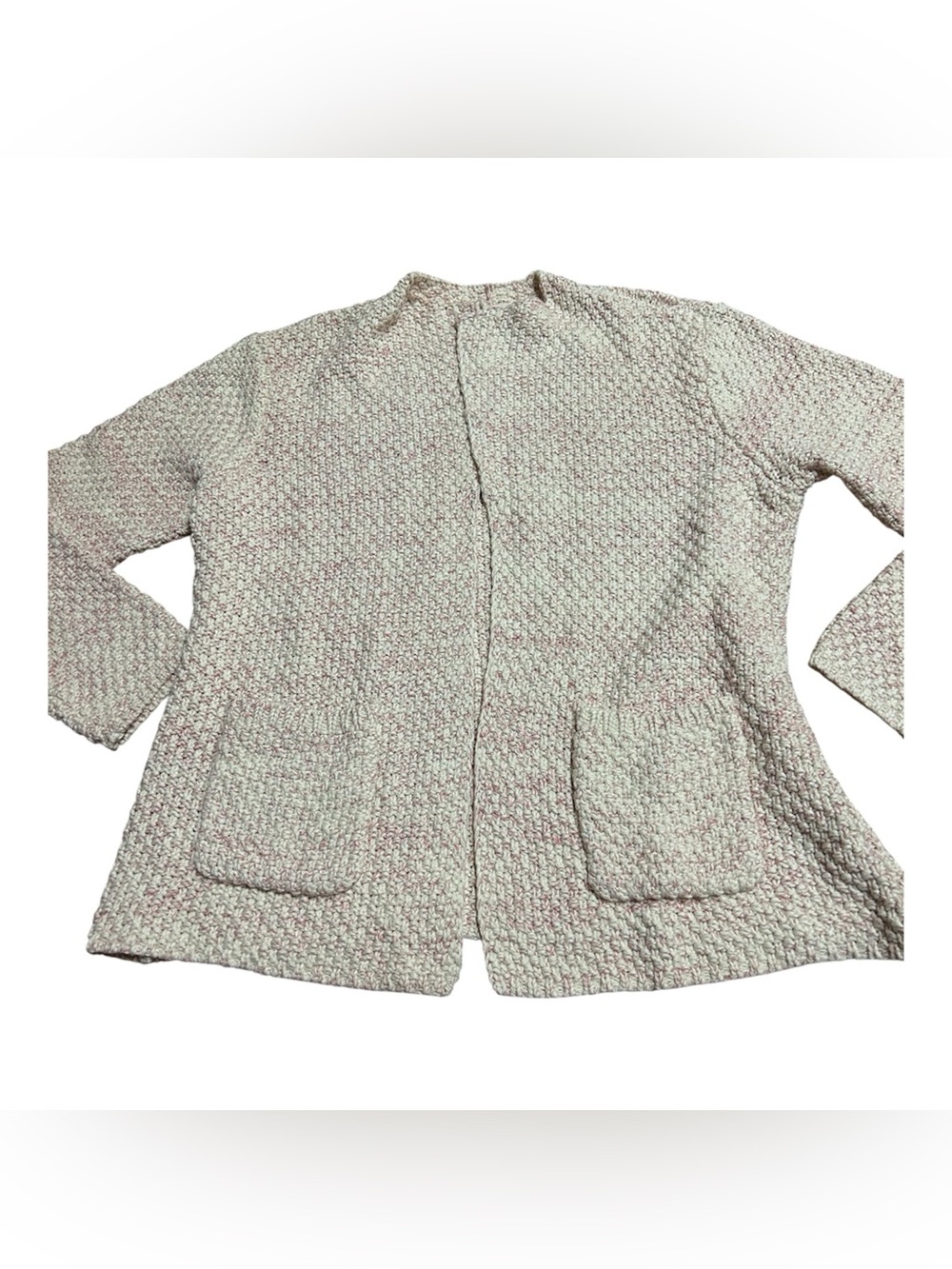 Orvis Cream and Soft Pink Crochet Cardigan - Picture 3 of 6